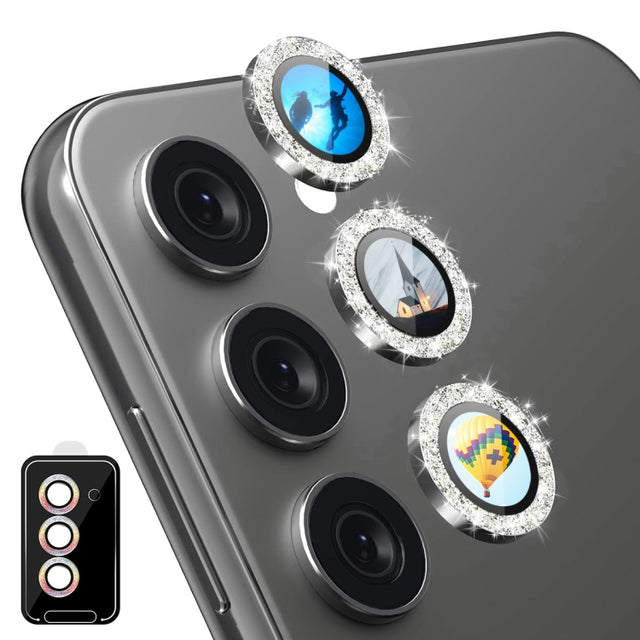 For Samsung Galaxy S24+ 5G ENKAY Hat-Prince AR 9H Rear Lens Glitter Aluminium Alloy Tempered Glass Film(Grey)