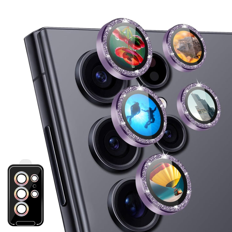 For Samsung Galaxy S24 Ultra 5G ENKAY Hat-Prince AR 9H Rear Lens Glitter Aluminium Alloy Tempered Glass Film(Purple) - free shipping - PMC Jewellery - Order now!