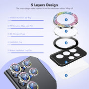 For Samsung Galaxy S24 Ultra 5G ENKAY Hat-Prince AR 9H Rear Lens Glitter Aluminium Alloy Tempered Glass Film(Grey)