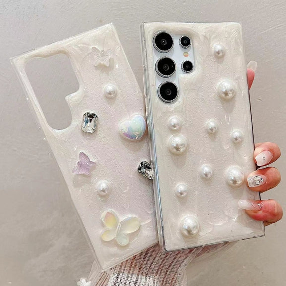 For Samsung Galaxy S25 Ultra 5G Cream Gum Decoden TPU Phone Case(Pearl)