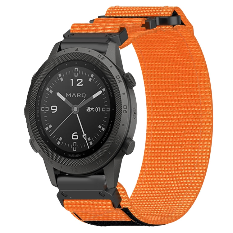 For Garmin MARQ Commander 22mm Nylon Hook And Loop Fastener Watch Band(Orange) - Watch Bands by PMC TechLife | Online Shopping South Africa | PMC TechLife