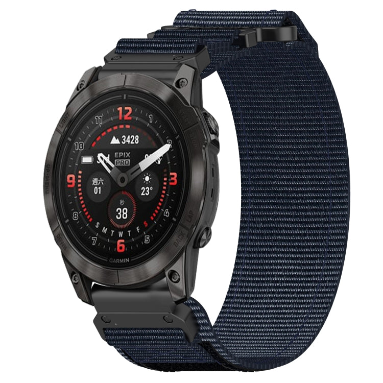 For Garmin Epix Pro 47mm 22mm Nylon Hook And Loop Fastener Watch Band(Blue) - Watch Bands by PMC TechLife | Online Shopping South Africa | PMC TechLife | Buy Now Pay Later Mobicred