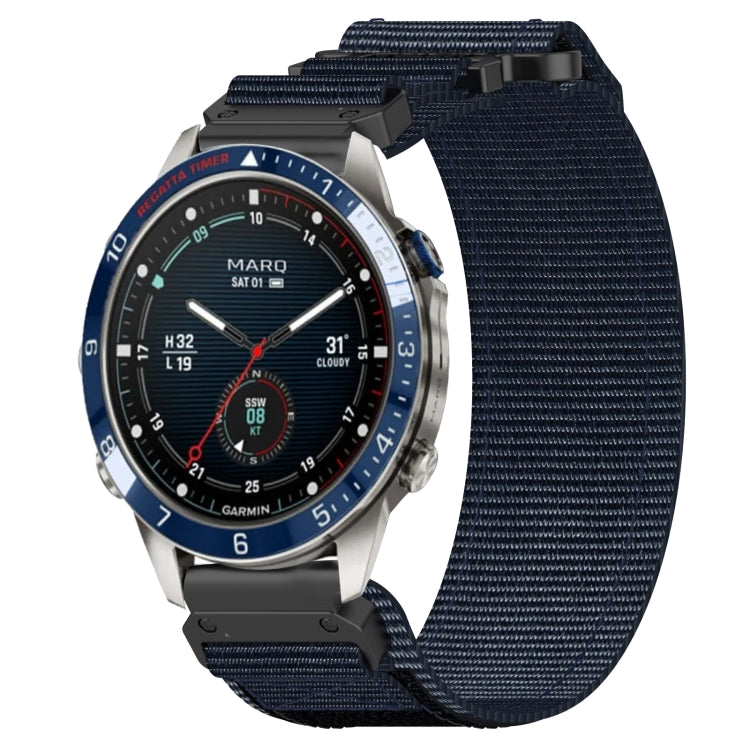 For Garmin MARQ Captain Gen 2 22mm Nylon Hook And Loop Fastener Watch Band(Blue) - free shipping - PMC TechLife - Order now!
