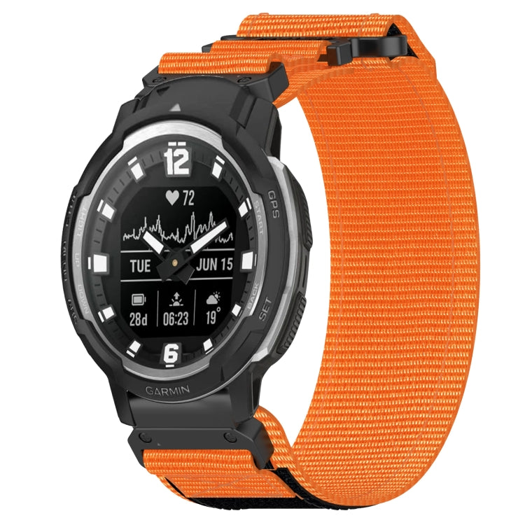 For Garmin Instinct Crossover 22mm Nylon Hook And Loop Fastener Watch Band(Orange) - Watch Bands by PMC TechLife | Online Shopping South Africa | PMC TechLife