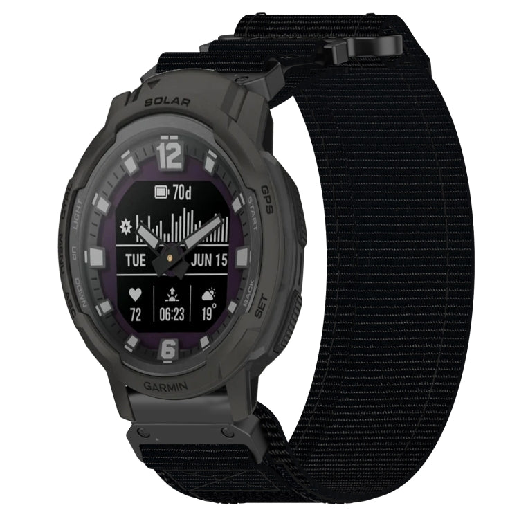 For Garmin Instinct Crossover Solar 22mm Nylon Hook And Loop Fastener Watch Band(Black) - free shipping - PMC TechLife - Order now!
