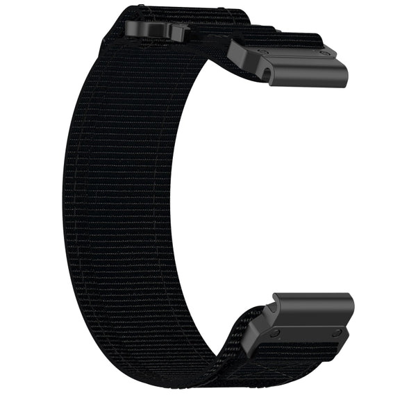 For Garmin EPIX Gen 2 22mm Nylon Hook And Loop Fastener Watch Band(Black)