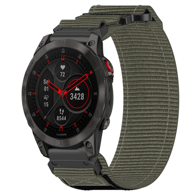 For Garmin EPIX Gen 2 22mm Nylon Hook And Loop Fastener Watch Band(Grey)