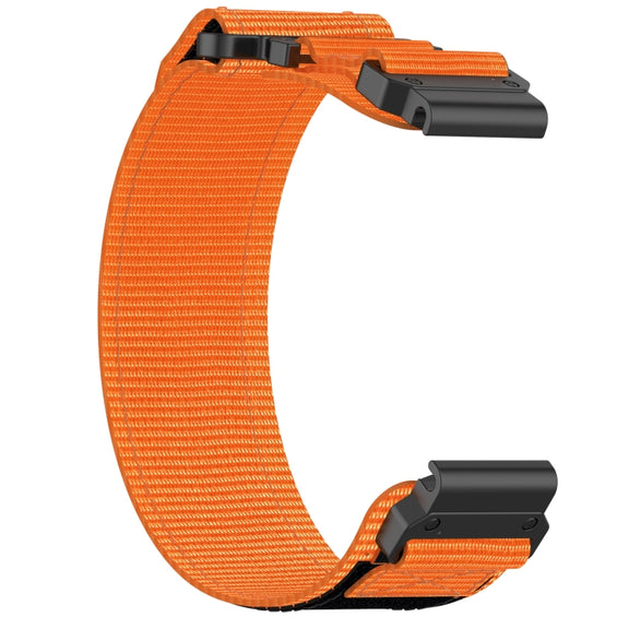 For Garmin Fenix 6 22mm Nylon Hook And Loop Fastener Watch Band(Orange)