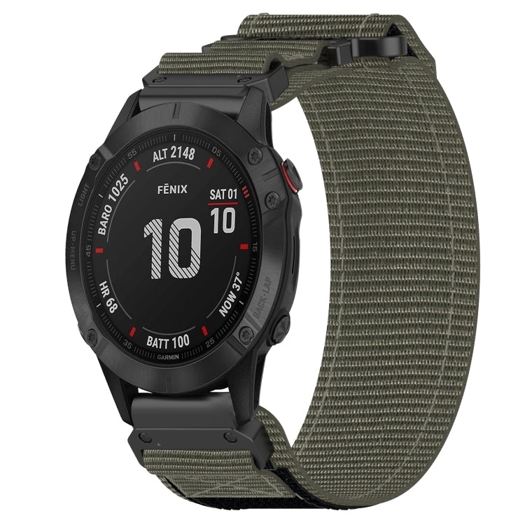 For Garmin Fenix 6 22mm Nylon Hook And Loop Fastener Watch Band(Grey) - Watch Bands by PMC TechLife | Online Shopping South Africa | PMC TechLife