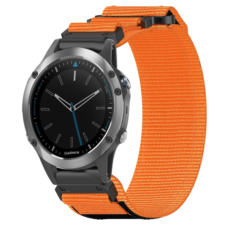 For Garmin Quatix 5 22mm Nylon Hook And Loop Fastener Watch Band(Orange) - Watch Bands by PMC TechLife | Online Shopping South Africa | PMC TechLife