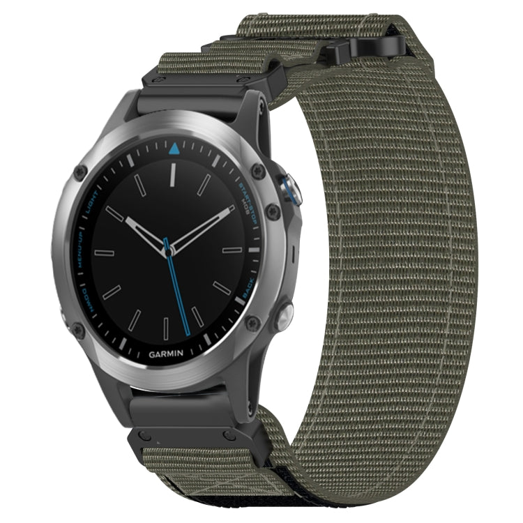 For Garmin Quatix 5 22mm Nylon Hook And Loop Fastener Watch Band(Grey) - Watch Bands by PMC TechLife | Online Shopping South Africa | PMC TechLife
