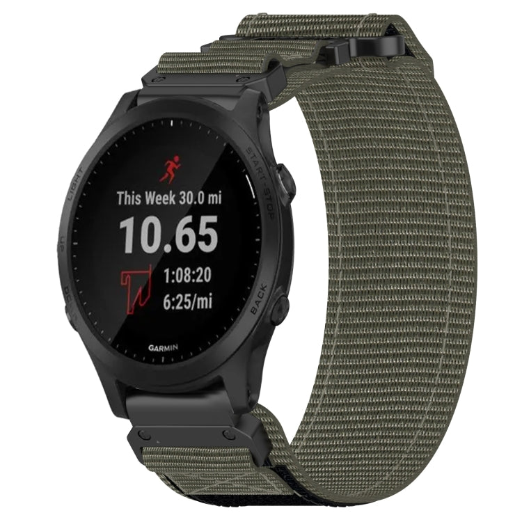 For Garmin Forerunner 945 22mm Nylon Hook And Loop Fastener Watch Band(Grey) - Watch Bands by PMC TechLife | Online Shopping South Africa | PMC TechLife | Buy Now Pay Later Mobicred