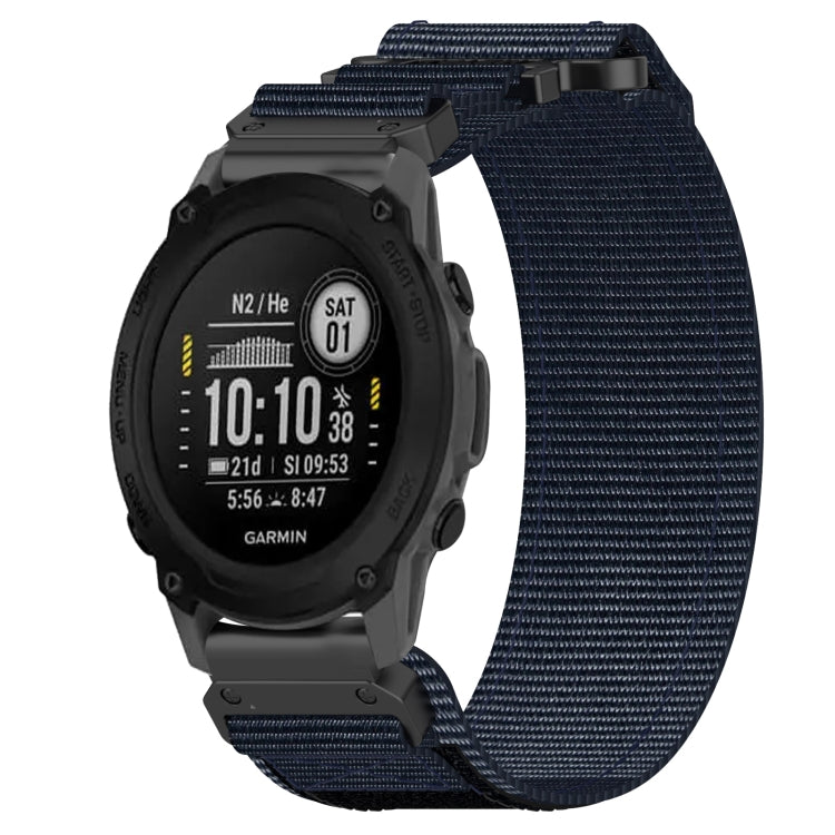 For Garmin Descent G1 22mm Nylon Hook And Loop Fastener Watch Band(Blue) - Watch Bands by PMC TechLife | Online Shopping South Africa | PMC TechLife