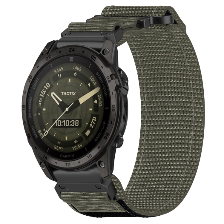For Garmin Tactix 7 AMOLED 26mm Nylon Hook And Loop Fastener Watch Band(Grey) - Watch Bands by PMC TechLife | Online Shopping South Africa | PMC TechLife
