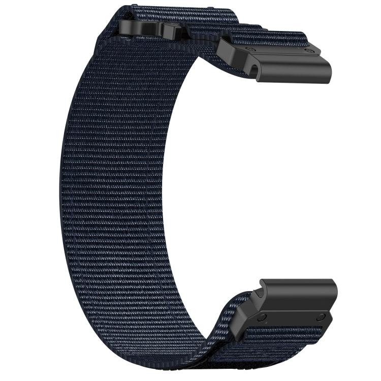 For Garmin Fenix 5X Plus 26mm Nylon Hook And Loop Fastener Watch Band(Blue) - Watch Bands by PMC TechLife | Online Shopping South Africa | PMC TechLife