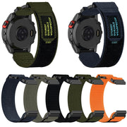For Garmin Enduro 26mm Nylon Hook And Loop Fastener Watch Band(Grey)