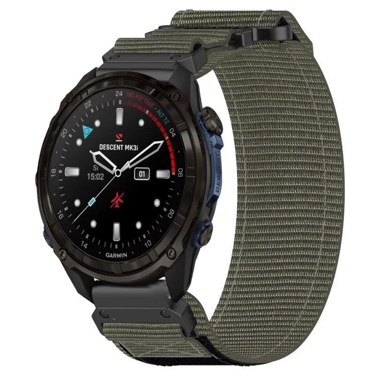 For Garmin Descent Mk3 43mm 20mm Nylon Hook And Loop Fastener Watch Band(Grey) - Watch Bands by PMC TechLife | Online Shopping South Africa | PMC TechLife