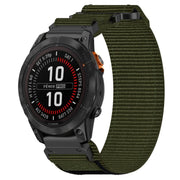 For Garmin Fenix 7S Pro 42mm 20mm Nylon Hook And Loop Fastener Watch Band(Army Green)