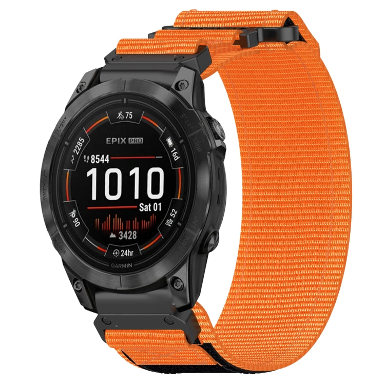 For Garmin Epix Pro 42mm 20mm Nylon Hook And Loop Fastener Watch Band(Orange) - Watch Bands by PMC TechLife | Online Shopping South Africa | PMC TechLife