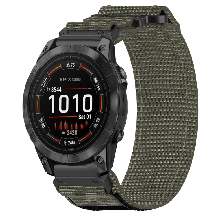For Garmin Epix Pro 42mm 20mm Nylon Hook And Loop Fastener Watch Band(Grey) - Watch Bands by PMC TechLife | Online Shopping South Africa | PMC TechLife