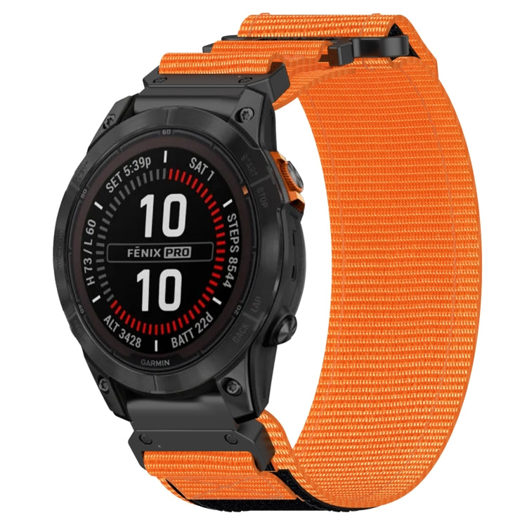 For Garmin Fenix 7S 20mm Nylon Hook And Loop Fastener Watch Band(Orange) - Watch Bands by PMC TechLife | Online Shopping South Africa | PMC TechLife