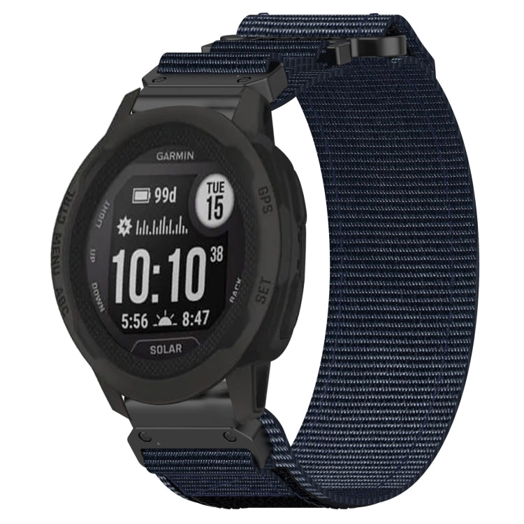 For Garmin Instinct 2S 20mm Nylon Hook And Loop Fastener Watch Band(Blue) - Watch Bands by PMC TechLife | Online Shopping South Africa | PMC TechLife