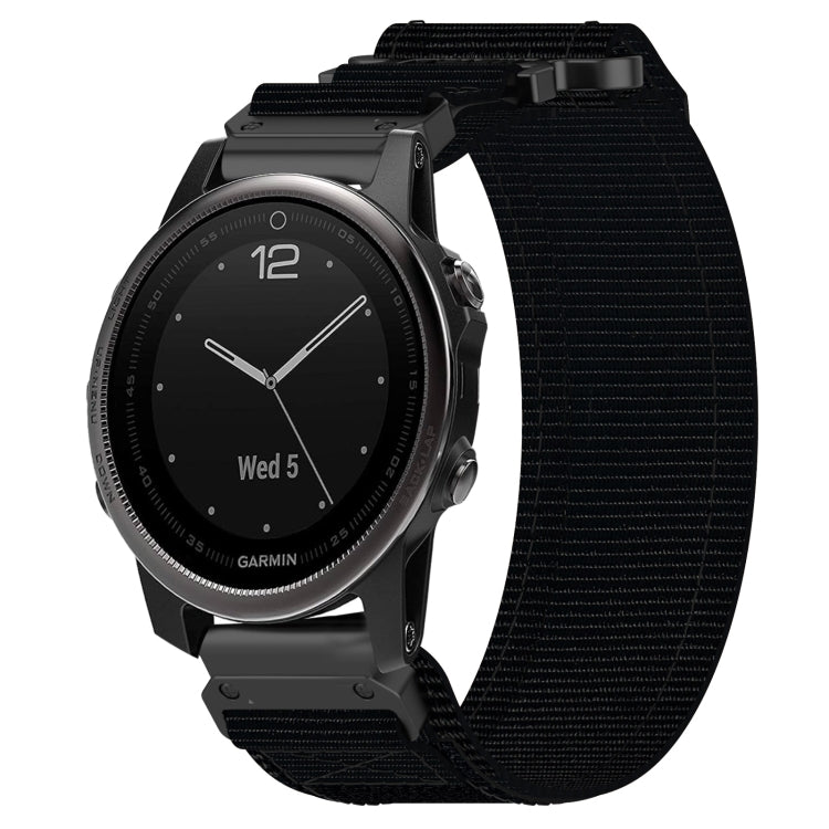 For Garmin Fenix 5S 20mm Nylon Hook And Loop Fastener Watch Band(Black) - free shipping - PMC TechLife - Order now!