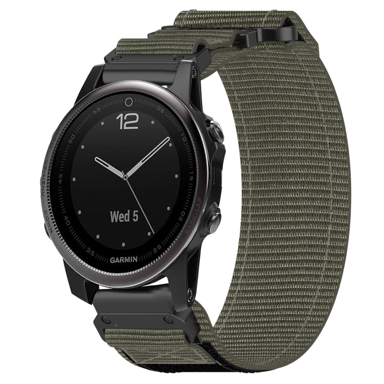 For Garmin Fenix 5S Plus 20mm Nylon Hook And Loop Fastener Watch Band(Grey) - Watch Bands by PMC TechLife | Online Shopping South Africa | PMC TechLife