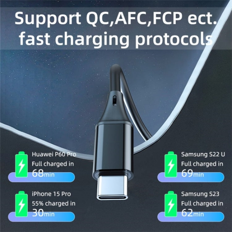 K18A PD 30W Retractable Type-C Cable USB+Type-C Dual Port Aluminum Alloy Car Charger - Car Charger by PMC TechLife | Online Shopping South Africa | PMC TechLife | Buy Now Pay Later Mobicred