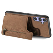 For Samsung Galaxy S25 Ultra 5G Retro Leather Zipper Wallet Back Phone Case(Brown)