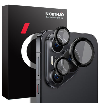 For Huawei Pura 70 NORTHJO Camera Lens CD Vein Metal Ring Tempered Glass Film(Black) - free shipping - PMC Jewellery - Order now!