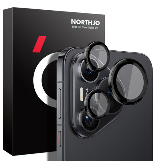For Huawei Pura 70 NORTHJO Camera Lens CD Vein Metal Ring Tempered Glass Film(Black) - free shipping - PMC Jewellery - Order now!