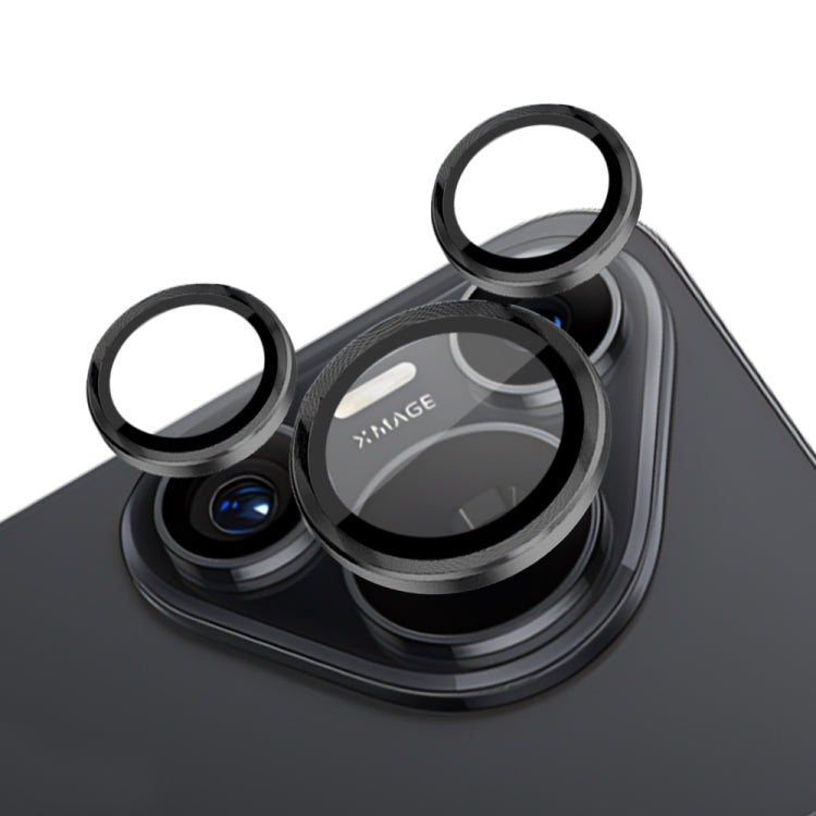 For Huawei Pura 70 NORTHJO Camera Lens CD Vein Metal Ring Tempered Glass Film(Black)