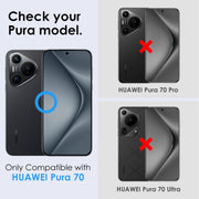 For Huawei Pura 70 NORTHJO Camera Lens CD Vein Metal Ring Tempered Glass Film(Black)
