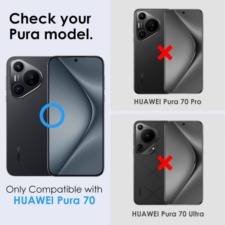 For Huawei Pura 70 NORTHJO Camera Lens CD Vein Metal Ring Tempered Glass Film(Black)