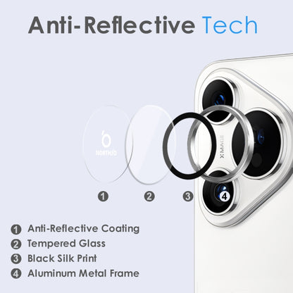 For Huawei Pura 70 NORTHJO Camera Lens CD Vein Metal Ring Tempered Glass Film(Silver) - free shipping - PMC Jewellery - Order now!