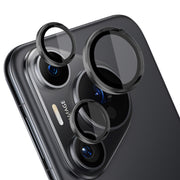 For Huawei Pura 70 Pro NORTHJO Camera Lens CD Vein Metal Ring Tempered Glass Film(Black)