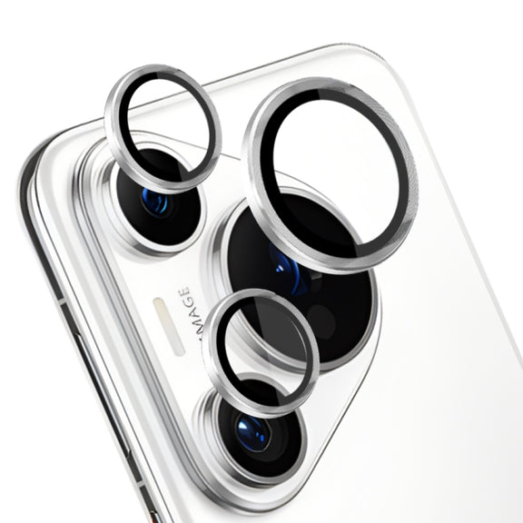 For Huawei Pura 70 Pro NORTHJO Camera Lens CD Vein Metal Ring Tempered Glass Film(Silver)