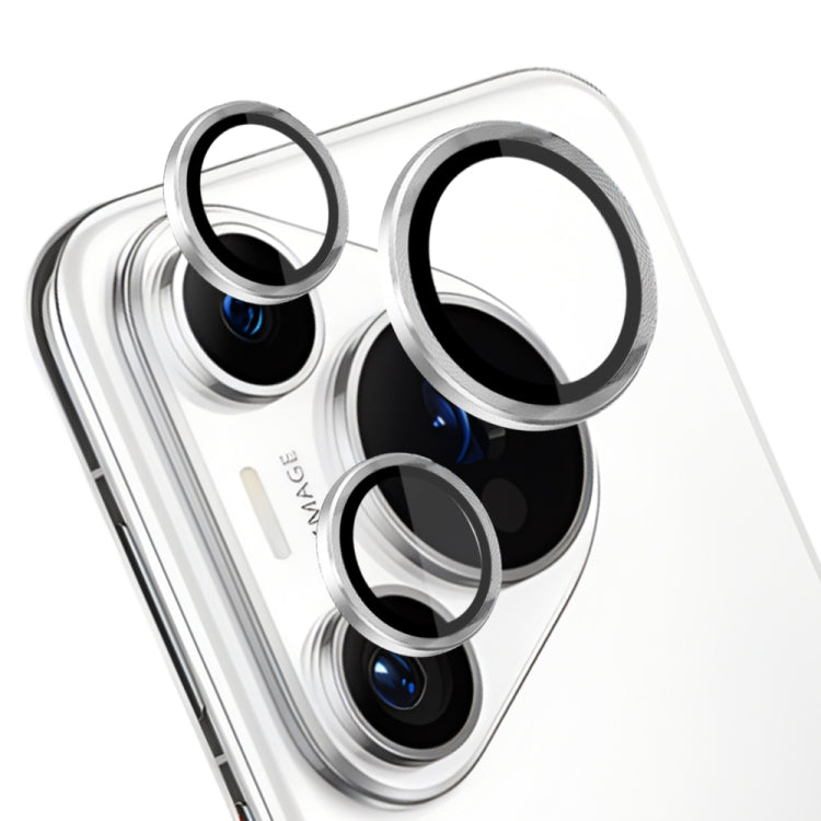 For Huawei Pura 70 Pro NORTHJO Camera Lens CD Vein Metal Ring Tempered Glass Film(Silver)
