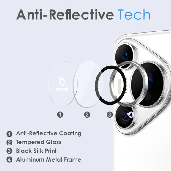 For Huawei Pura 70 Pro NORTHJO Camera Lens CD Vein Metal Ring Tempered Glass Film(Silver)