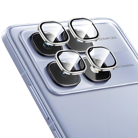 For Redmi K70 Ultra ENKAY Hat-Prince 9H Rear Camera Lens Aluminium Alloy Tempered Glass Film(Silver)