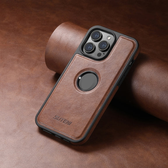 For iPhone 16 Suteni G1 Magsafe Leather Back Phone Case(Brown)