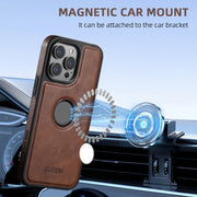 For iPhone 16 Pro Max Suteni G1 Magsafe Leather Back Phone Case(Black)