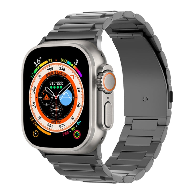 For Apple Watch SE 2023 44mm I-Shaped Titanium Watch Band(Black) - Watch Bands by PMC TechLife | Online Shopping South Africa | PMC TechLife
