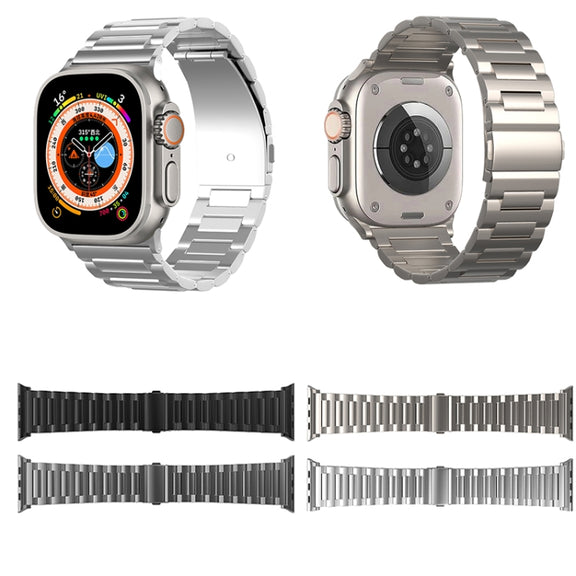 For Apple Watch Series 9 45mm I-Shaped Titanium Watch Band(Titanium)