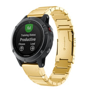 For Garmin Epix Pro 42mm Tortoise Shell 20mm Stainless Steel Watch Band(Gold)