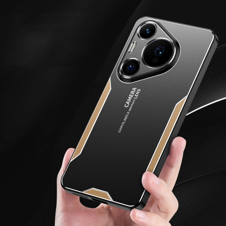 For Huawei Pura 70 Pro Blade Series TPU Hybrid Metal Phone Case(Blue)