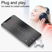4 in 1 USB-C / Type-C  USB 2.0 + Micro USB + 8 Pin Adapter TF Card Reader, Memory Card:64GB(Sliver)