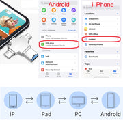 4 in 1 USB-C / Type-C  USB 2.0 + Micro USB + 8 Pin Adapter TF Card Reader, Memory Card:32GB(Sliver)