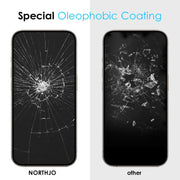 For iPhone 15 Pro Max NORTHJO A++ 28 Degree Privacy Full Glue Silk Printing Tempered Glass Film
